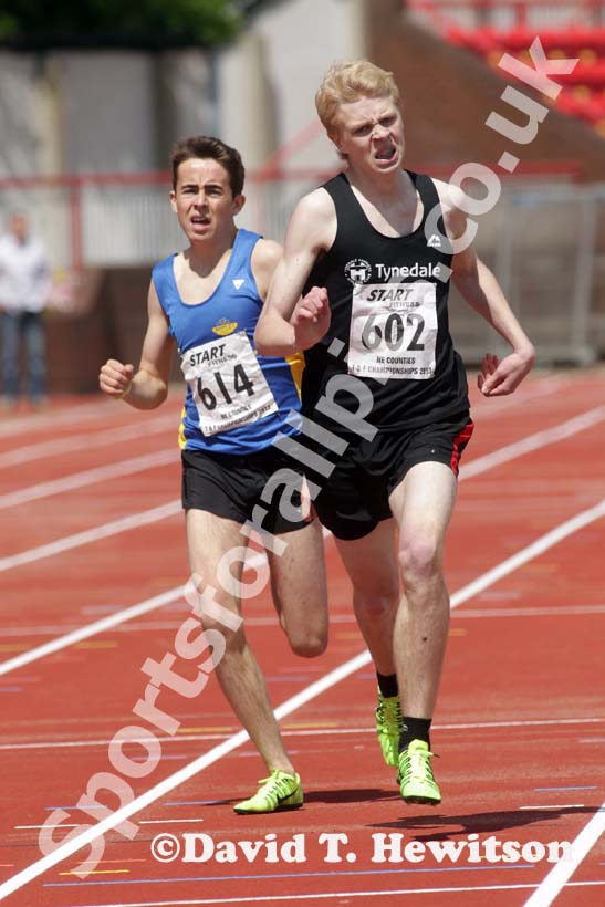 Jonathan Currie (Tynedale) under-20s 800 metres with a PB at the North Eastern Champs, Gateshead.
